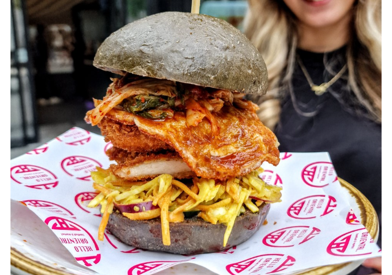 Spicy Korean Chicken Burger with Kimchi Hello Oriental