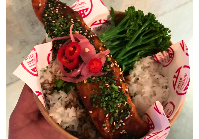 Teriyaki Salmon with Choi & Sticky Rice