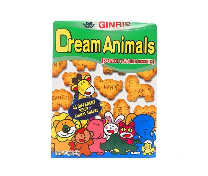 GINBIS DREAM ANIMALS SEAWEED BISCUIT 37G